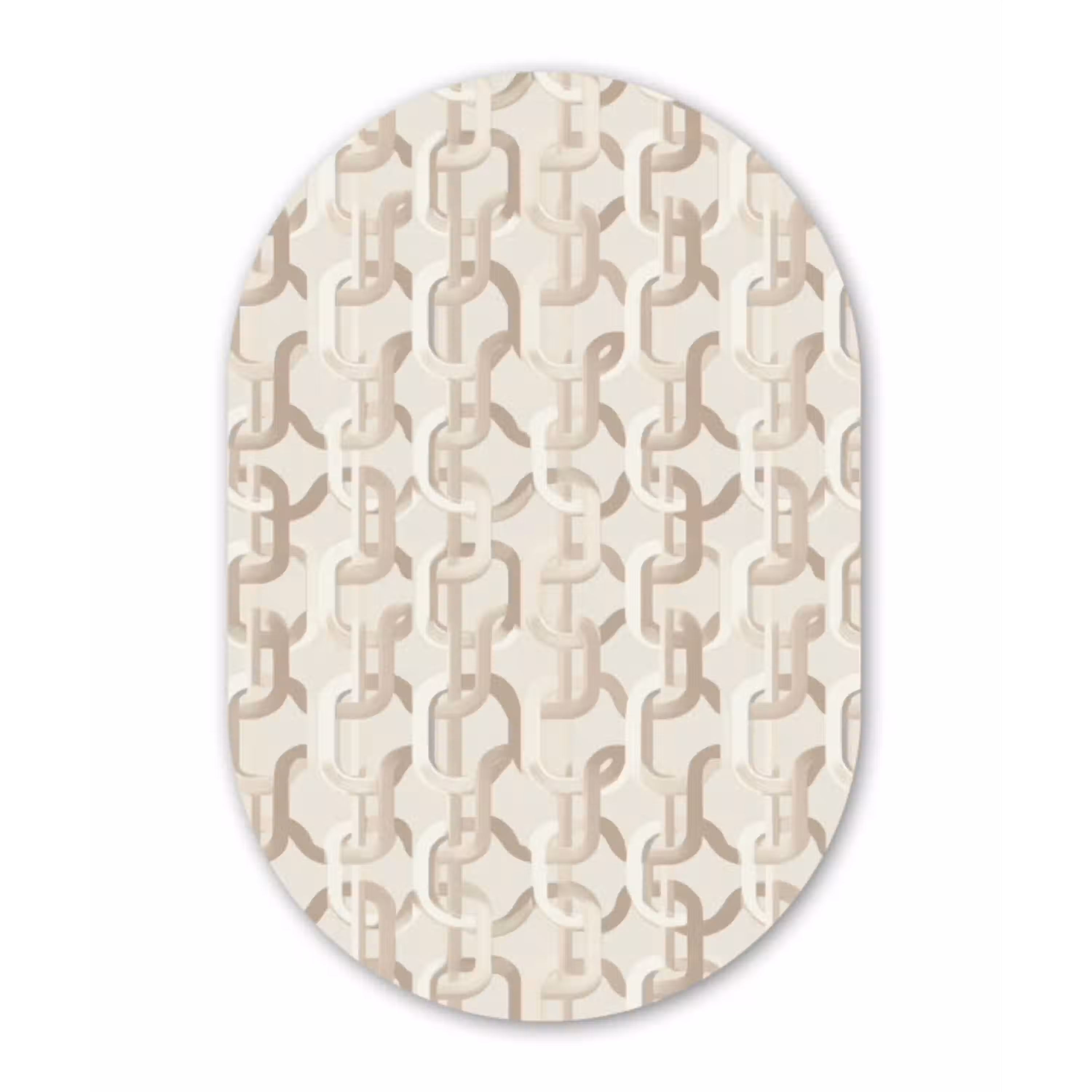 Motief - Abstract - Beige Wandcirkel Ovaal Aluminium middel 839 -3d