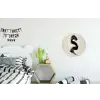 Penseelstreek - Zwart - Minimalistisch Wandcirkel aluminium klein -kinderkamer