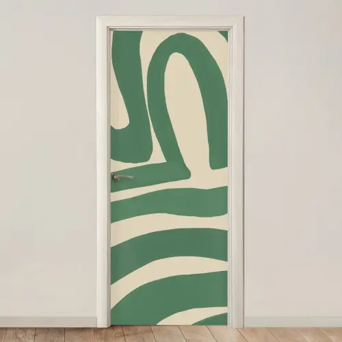 Groen - Kunst - Abstract deurposter klein -3d_beige