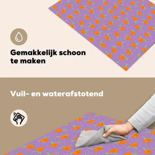 Paars - Oranje - Perzik Inductie beschemer met haakjes klein 777 -ky-schoon-nl