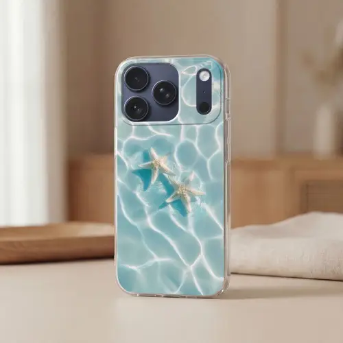 Zeesterren - Golvend water - Rustgevend Telefoonhoesje iPhone 17 Pro klein -sfeer2