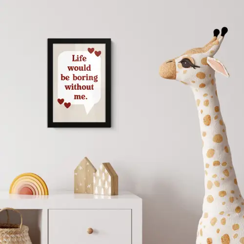 Quote - Tekstballon - Hartjes fotolijst zwart zonder passe partout klein -usfeer4_kinderkamer