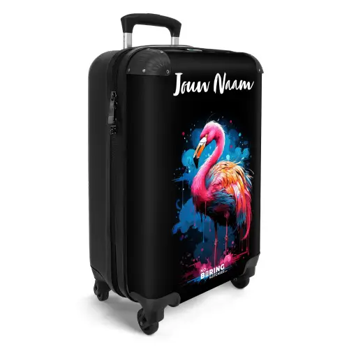 Gekleurde Flamingo voor een Verfexplosie NBS - Handbagage koffer - Kinderen Unisex middel -productfoto_3d