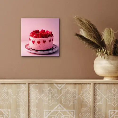 Taart - Hart - Roze aluminium wit klein -sfeer4