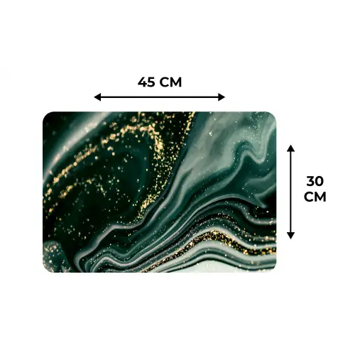 Marmerlook - Goud - Groen - Glitter - Design - Marmer Placemat vinyl groot -specs