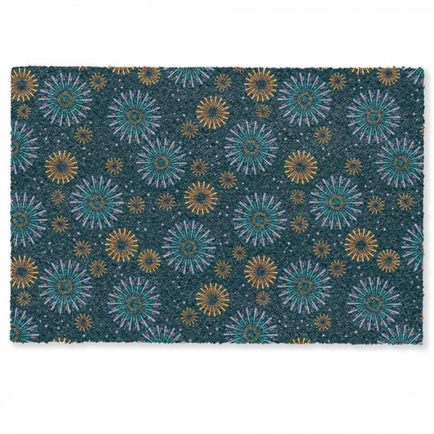 Blauw - Patroon - Retro Deurmat klein 898 -zkaufland3d