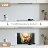 Hert - Geverfd - Gewei - Bruin keuken achterwand spatscherm klein -voor_na_NL