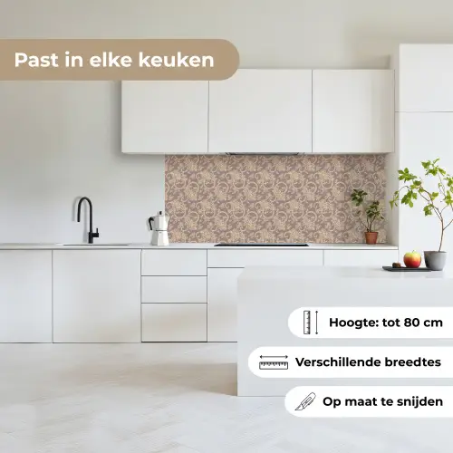 Oosters - Bloemen - Beige - Grijs keuken achterwand 2 middel 871 -sfeer4_NL