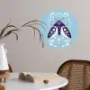 Bladeren - Wit - Vlinder - Insect Wandcirkel behangsticker klein -sfeer3
