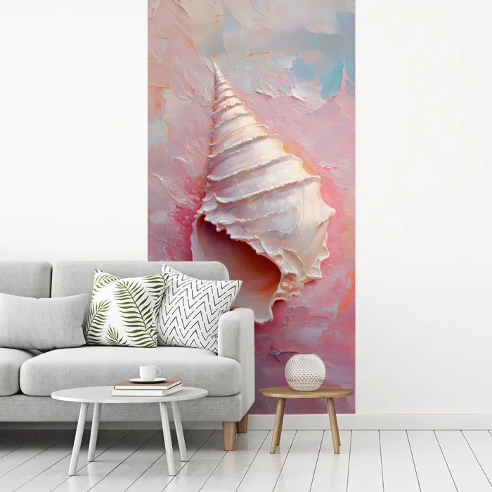 Schelp - Pastel - Pink fotobehang vinyl groot -woonkamer