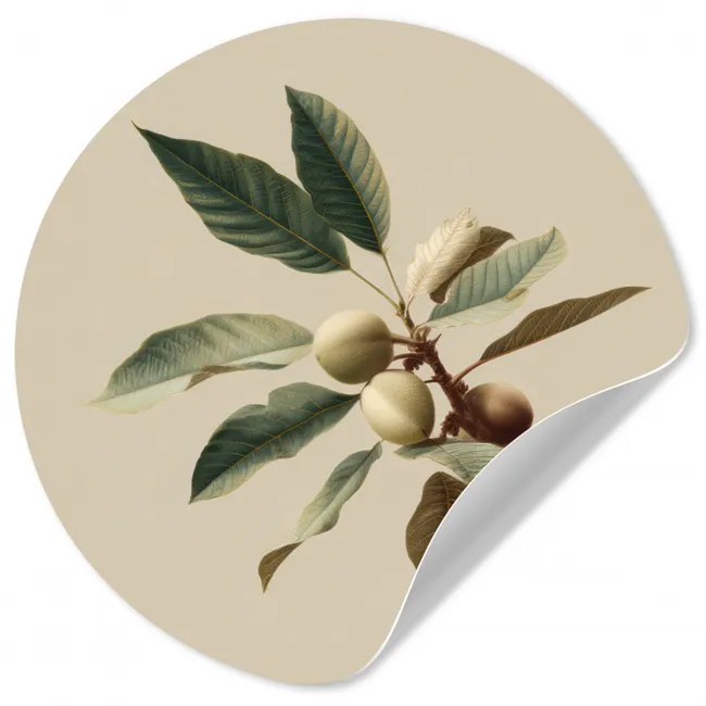 Tak - Groene Bladeren - Vruchten Wandcirkel behangsticker klein -3d