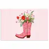 Cowboylaarzen - Roze - Boeket - Bloemen poster papier klein -3d