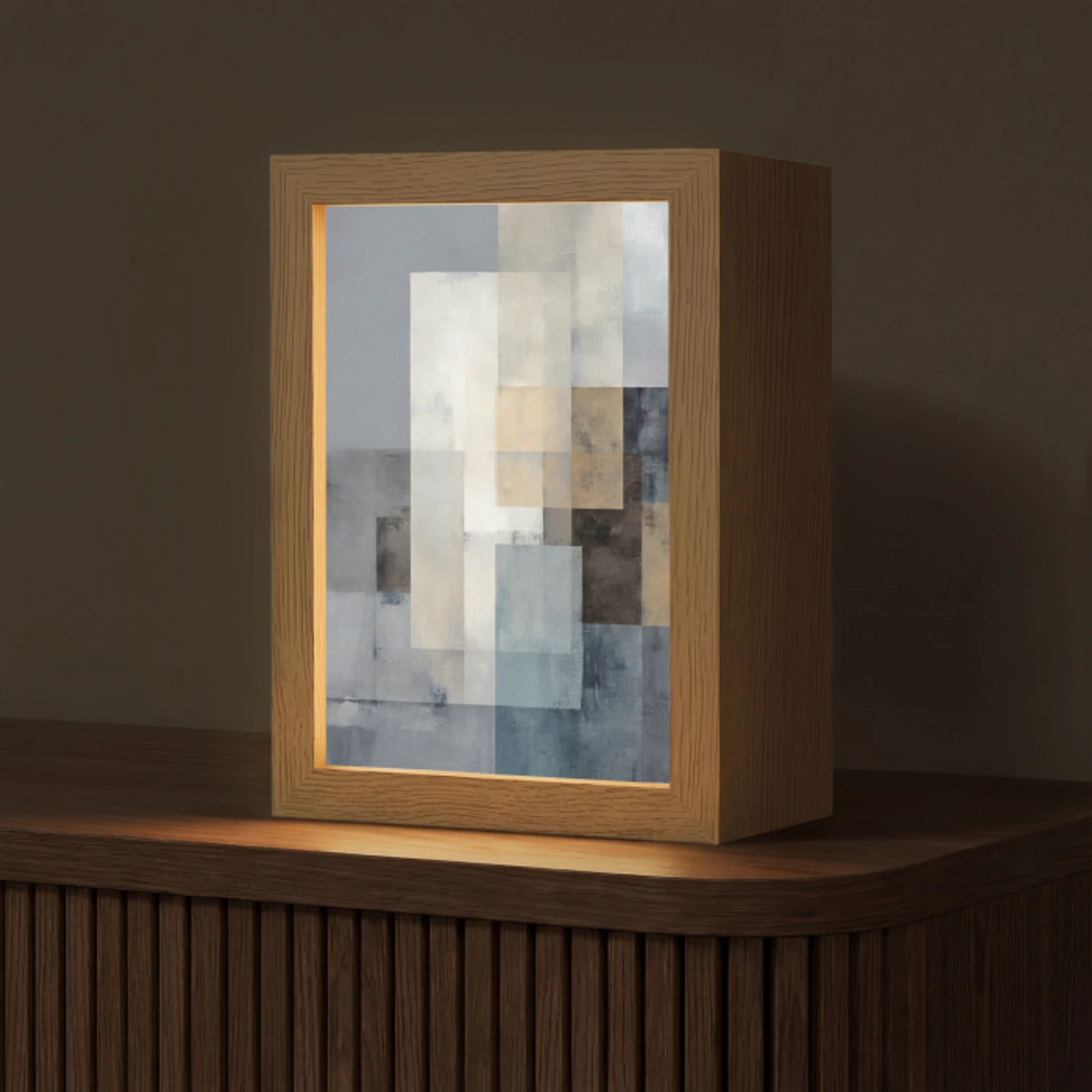 Rechthoeken - Abstract - Blauw Light Box met kabel (Tafellamp) klein -z3d_website