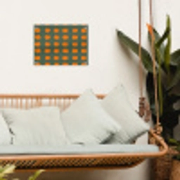 Pompoen - Patroon - Oranje tuinposter los doek klein 239 -sfeer7