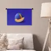Meloen - Blauw - Oranje - Kunstzinnig Wandkleed katoen klein -sfeer4