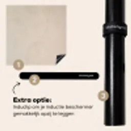 Japandi - Beige - Modern Inductie beschermer vinyl 3mm middel -zzzzzzz-induclip_NL