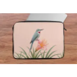 Vogel - Bloem - Natuur - Roze laptophoes neopreen klein -tafel