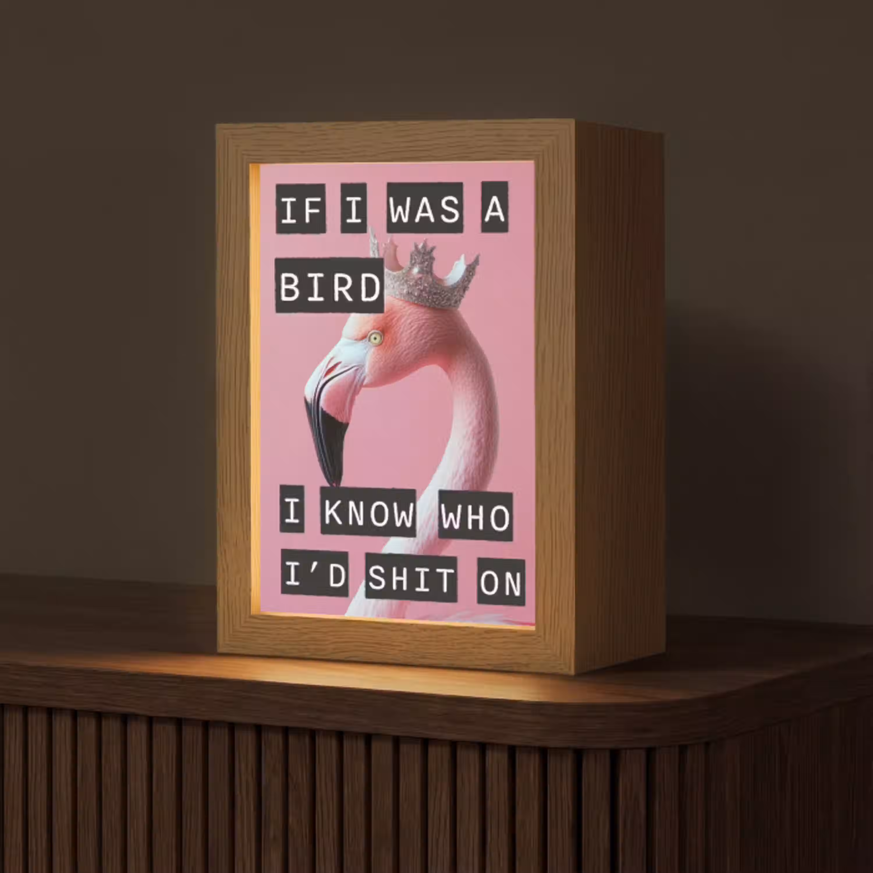 Flamingo - Roze - Vogel - Decoratie Light Box met kabel (Tafellamp) klein -z3d_website