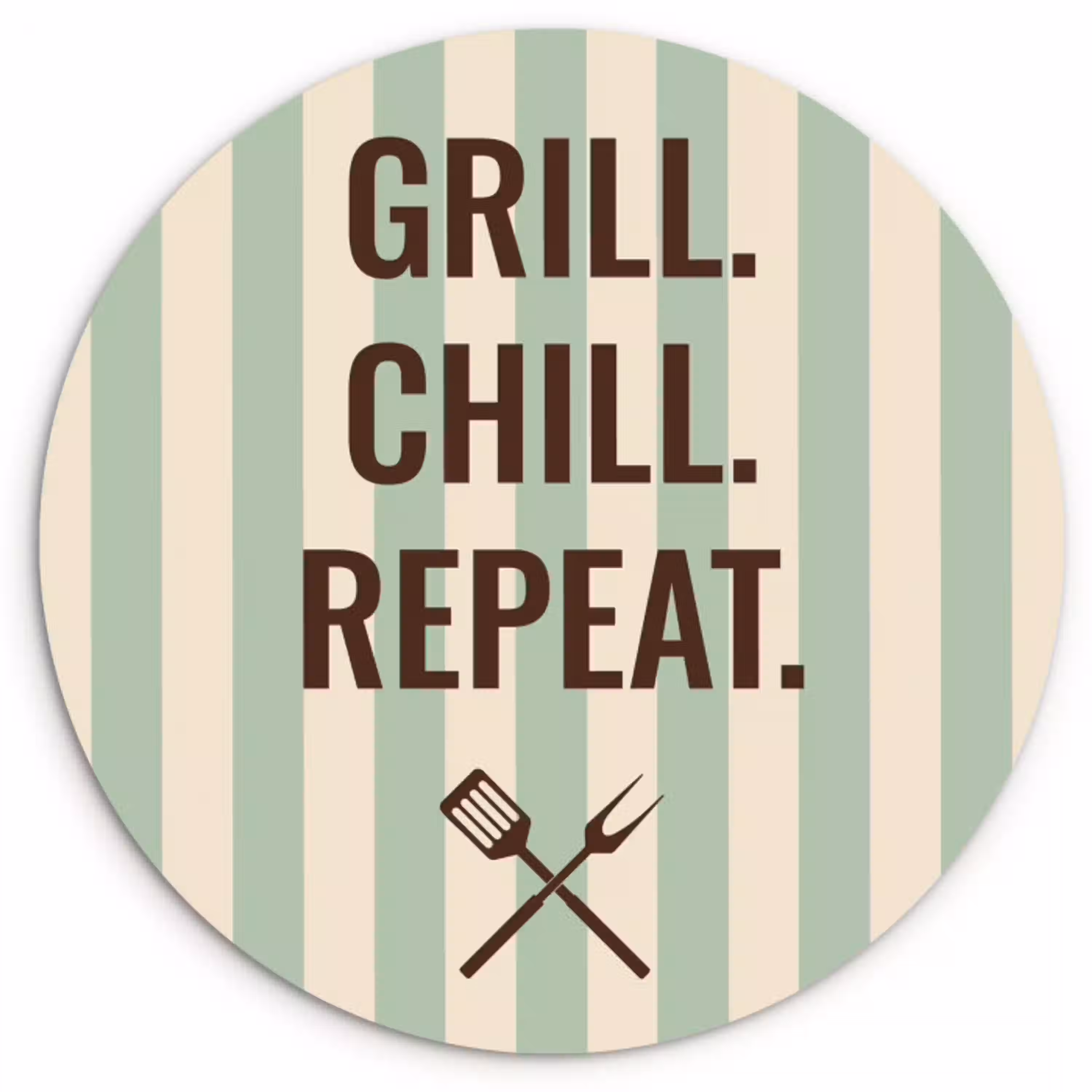 Quote - Strepen - Grill Wandcirkel plexiglas klein -3d