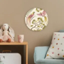 Vogels - Tropisch - Botanisch - Roze Wandcirkel kunststof plaat 5mm dik klein -tsfeer1_kind