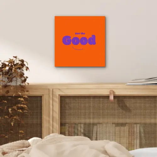 See the good - Paars - Oranje - Smiley aluminium wit klein -sfeer3