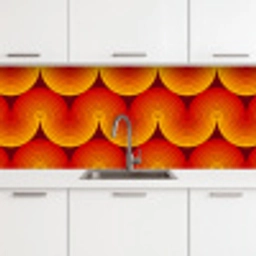Design - Retro - Rood - Abstract keuken achterwand 2 middel 871 -3d