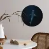 Oceaan - Walvishaai - Donkerblauw - Vlekken Wandcirkel behangsticker klein -sfeer3