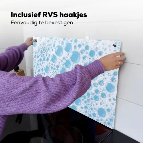 Schuim - Bubbels - Blauw Inductie beschemer met haakjes klein -ky-ophangen-nl