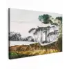 Italiaans landschap parasoldennen - Kunst - Hendrik Voogd - Schilderij - Zwart wit - Oude meesters canvas 2cm klein -z3d