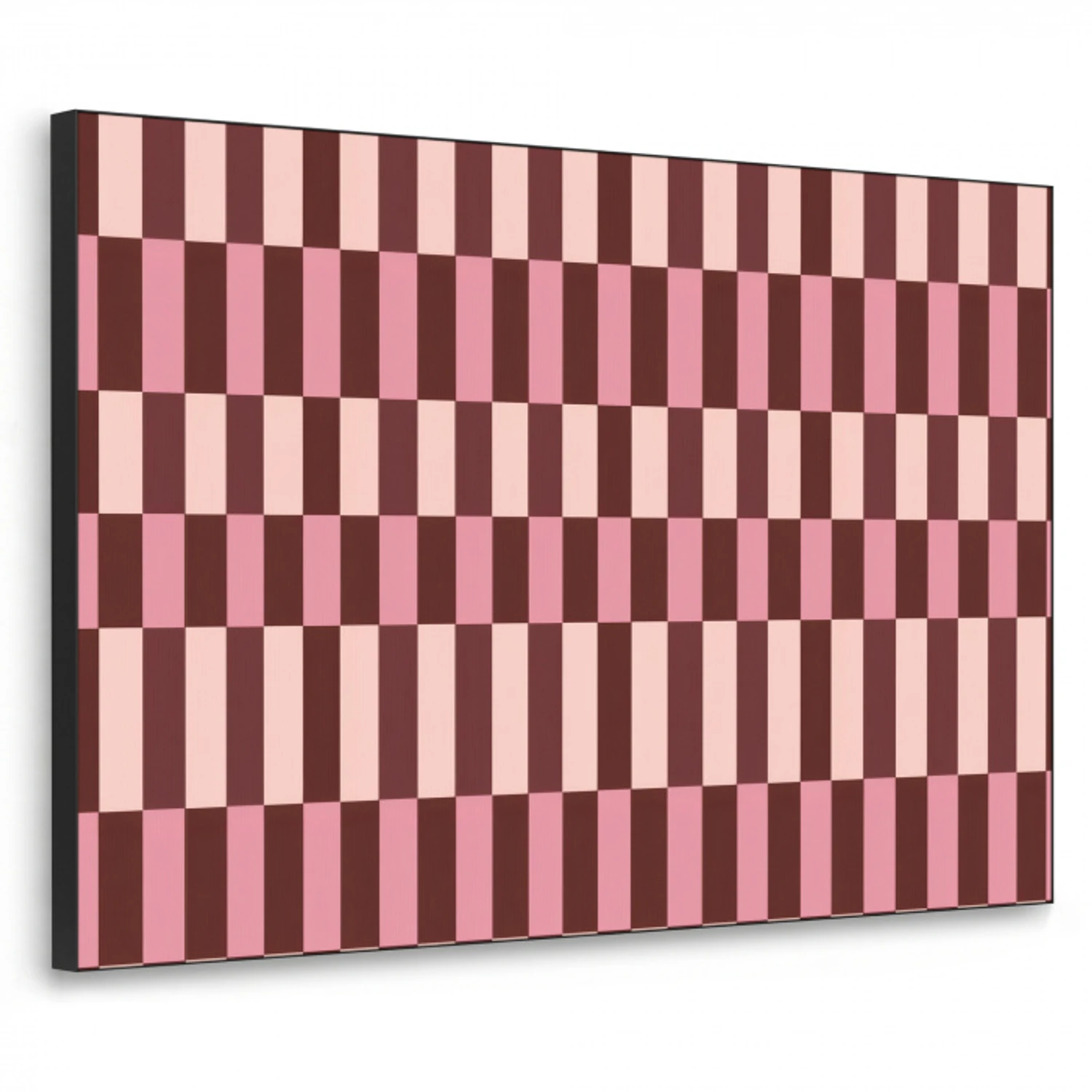 Roze - Rood - Blokjes Textielframe zwart klein 947 -3d