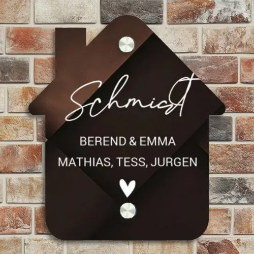Bruine vlakken - Sierlijk Naambord Huisje klein -sfeer6