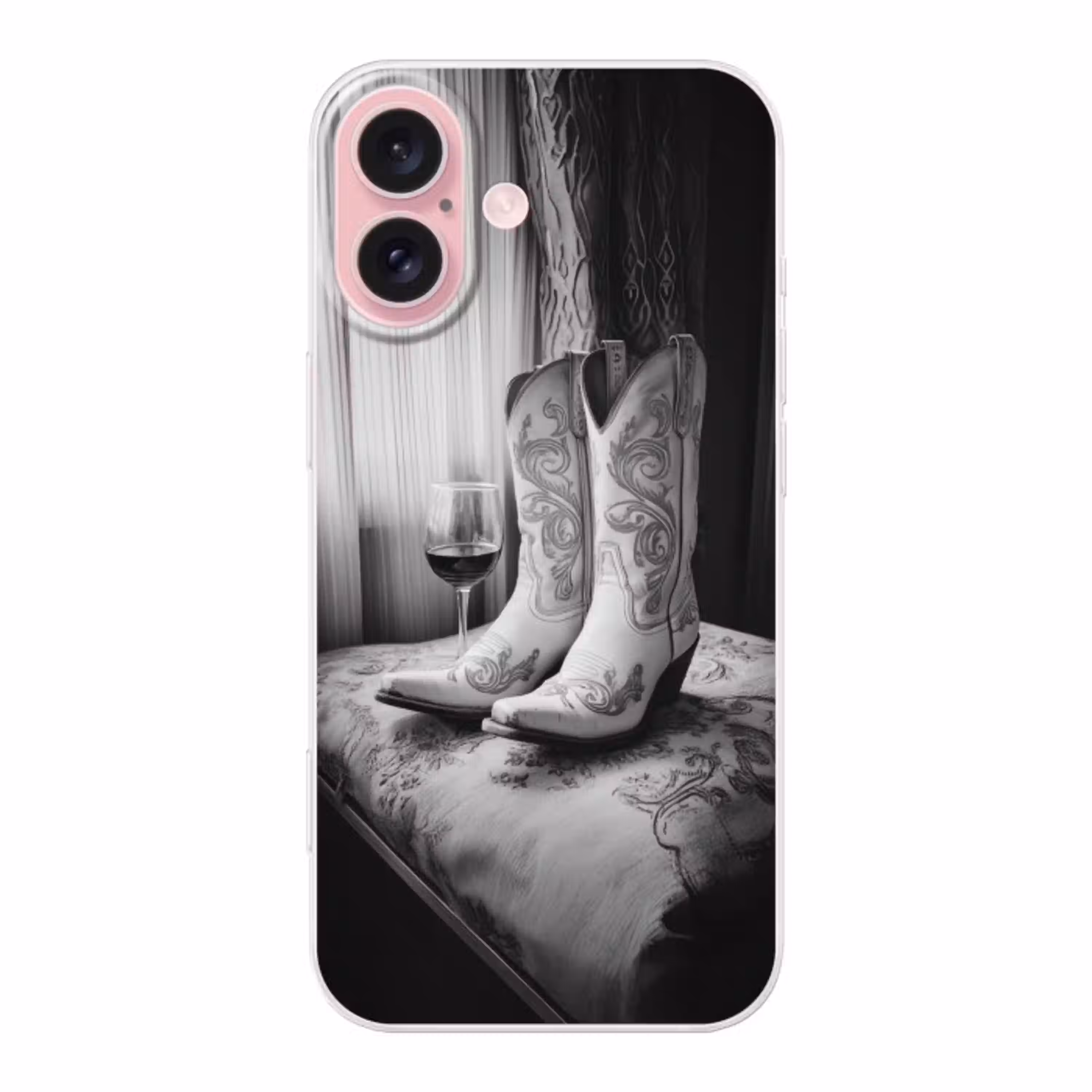 Wijn - Cowboylaarzen - Raamlicht - Wit Apple iPhone 16 klein -3d