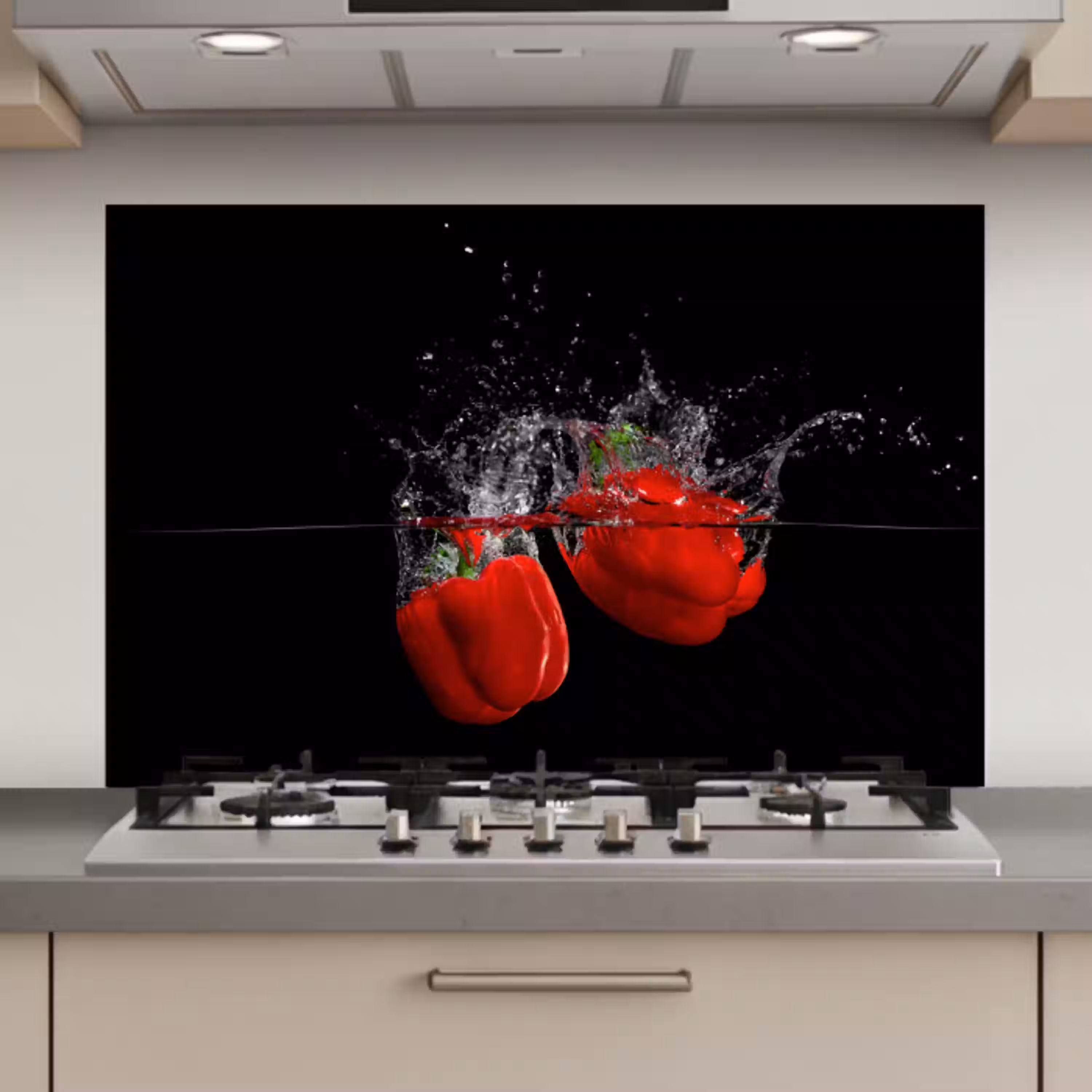 Paprika - Groente - Stilleven - Water - Rood keuken achterwand spatscherm klein -3d_website