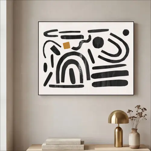 Abstract - Kunst - Vormen - Zwart Textielframe zwart klein -sfeer2