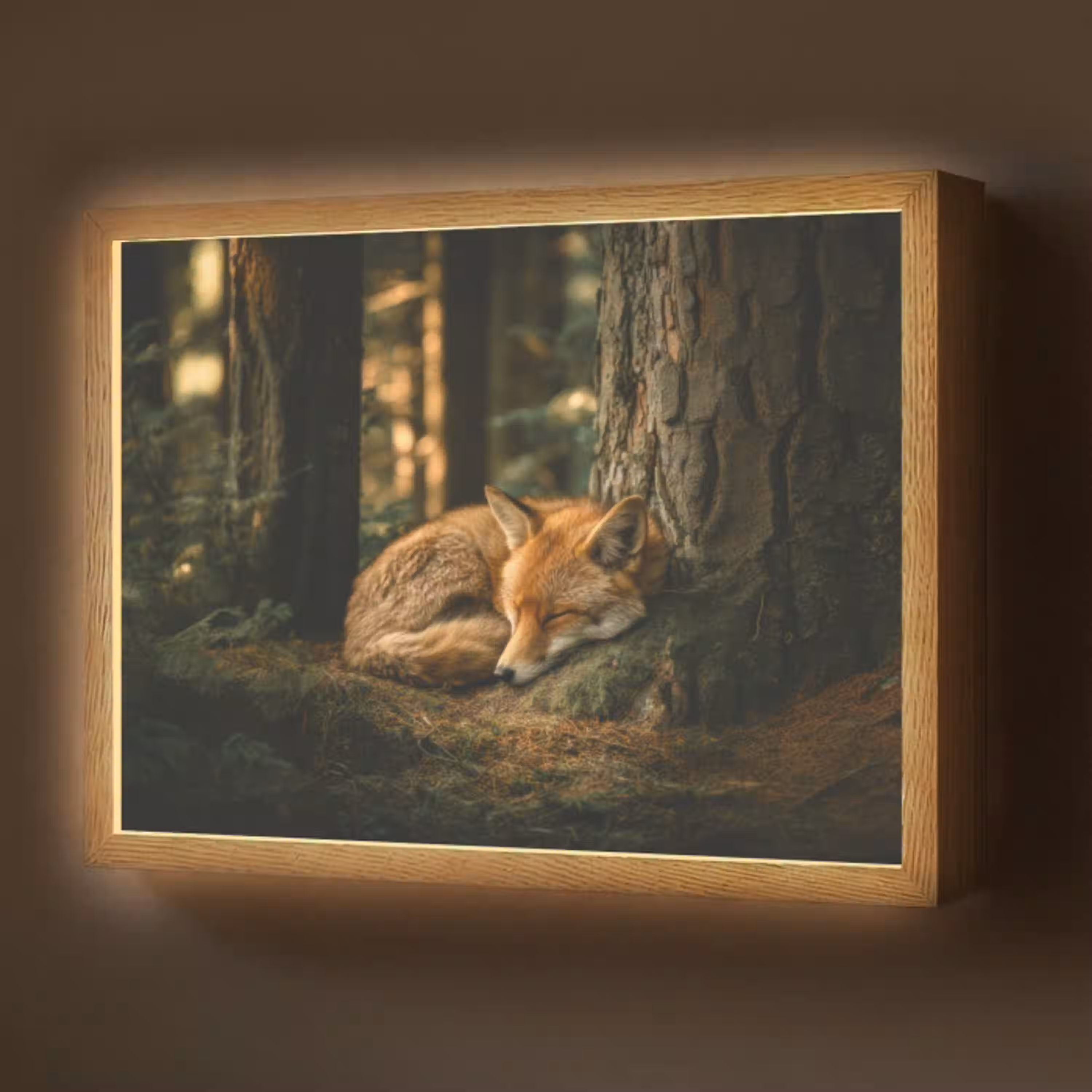 Vos - Bos - Slapen Light Box met batterij (Wandlamp) middel -z3d_website