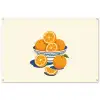 Schaal - Minimalistisch - Oranje - Sinaasappels tuinposter los doek groot -3d