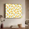 Citroenen - Wit - Bloemen - Patroon Textielframe zwart klein 947 -sfeer3
