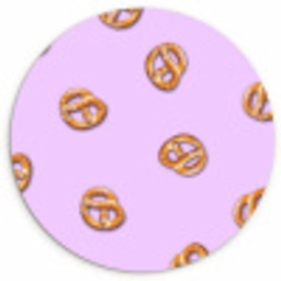Pretzels - Eten - Paars KitchenYeah - Keuken - Wandcirkel Forex klein -3d