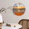 Strand - Zonsondergang - Zee - Wolken - Horizon Wandcirkel kunststof plaat 5mm dik klein -sfeer4
