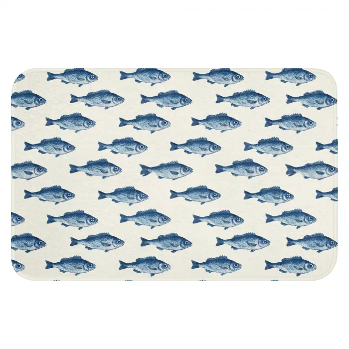 Vis - Patroon - Blauw WCmat klein 1009 -3d