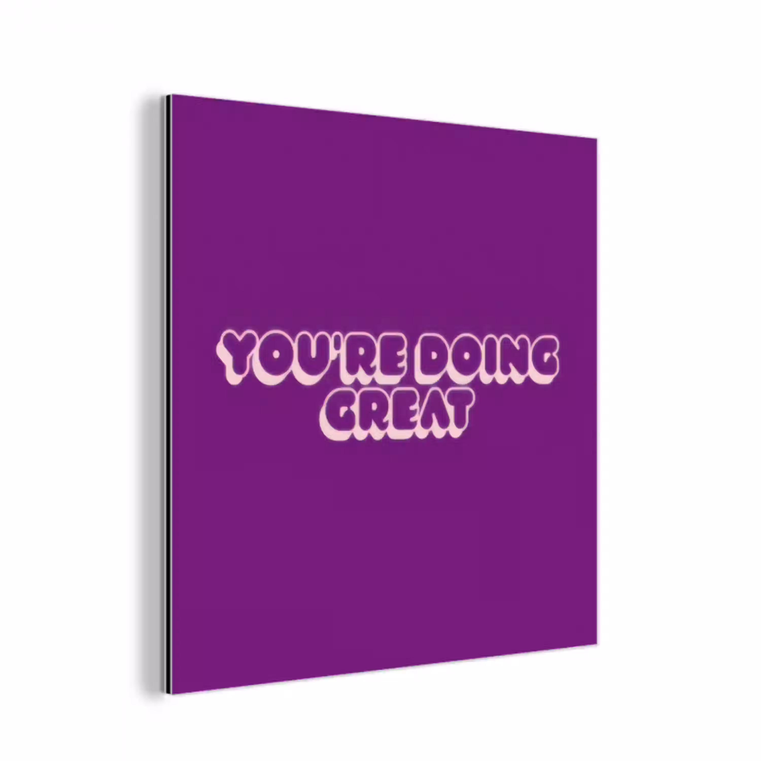 You're doing great - Paars - Bubble letters aluminium wit klein -3d