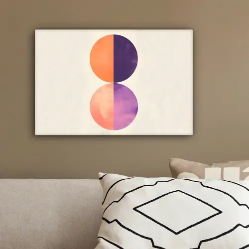 Abstract - Cirkels - Paars canvas 2cm klein -sfeer3