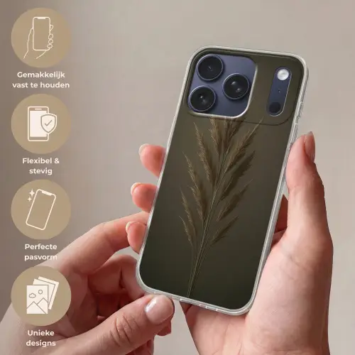 Tak - Pluimgras - Donkerbruin Telefoonhoesje iPhone 17 Pro klein -sfeer3_NL