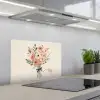 Bloemen - Quote - Beige - Lint keuken achterwand spatscherm klein -3d_schuin
