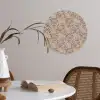 Oosters - Bloemen - Beige - Grijs Wandcirkel behangsticker klein 186 -sfeer3