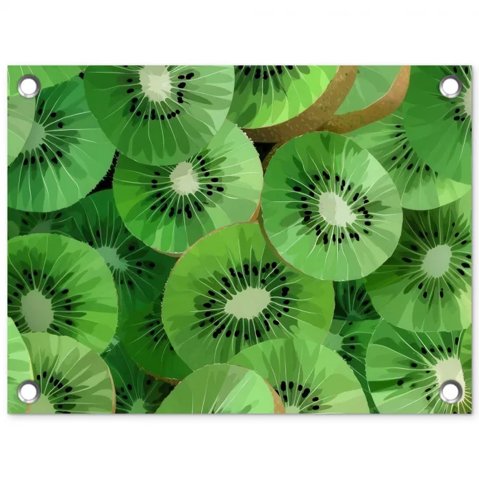 Kiwi - Groen - Pitten tuinposter los doek klein -3d
