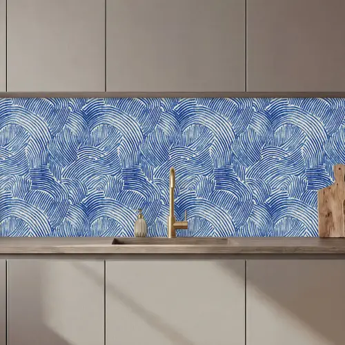 Modern - Abstract - Blauw keuken achterwand 2 middel 871 zz_3dshopping