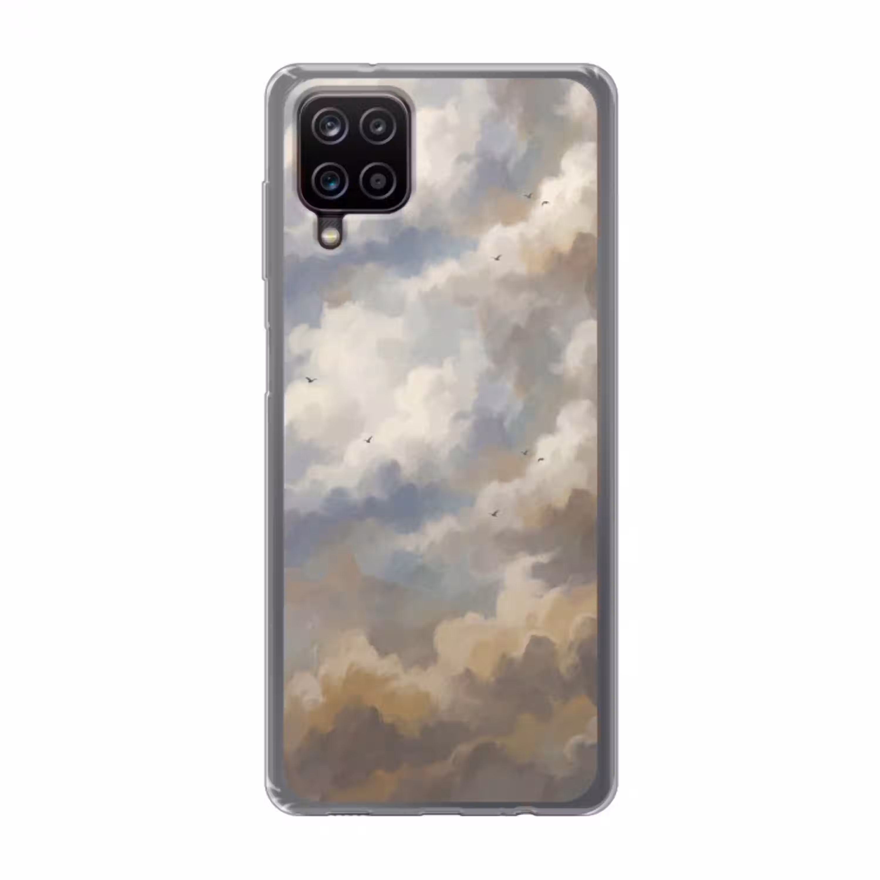 Vogel - Wolken - Natuur - Modern - Grijs Telefoonhoesje Samsung Galaxy A12 klein -3d