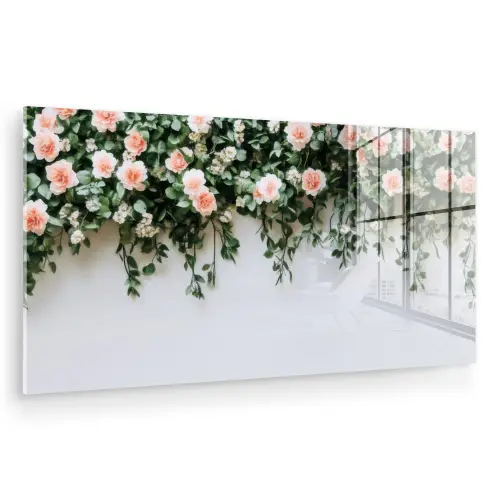 Bloemen - Muur - Rozen - Groen plexiglas 5mm klein -zzzproduct_nieuw