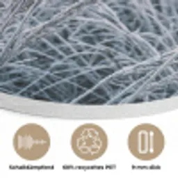 Rijp - Gras - Kristallen - Winter - Minimalistisch Akoestische PET Vilt - Rond klein -closeup_DE